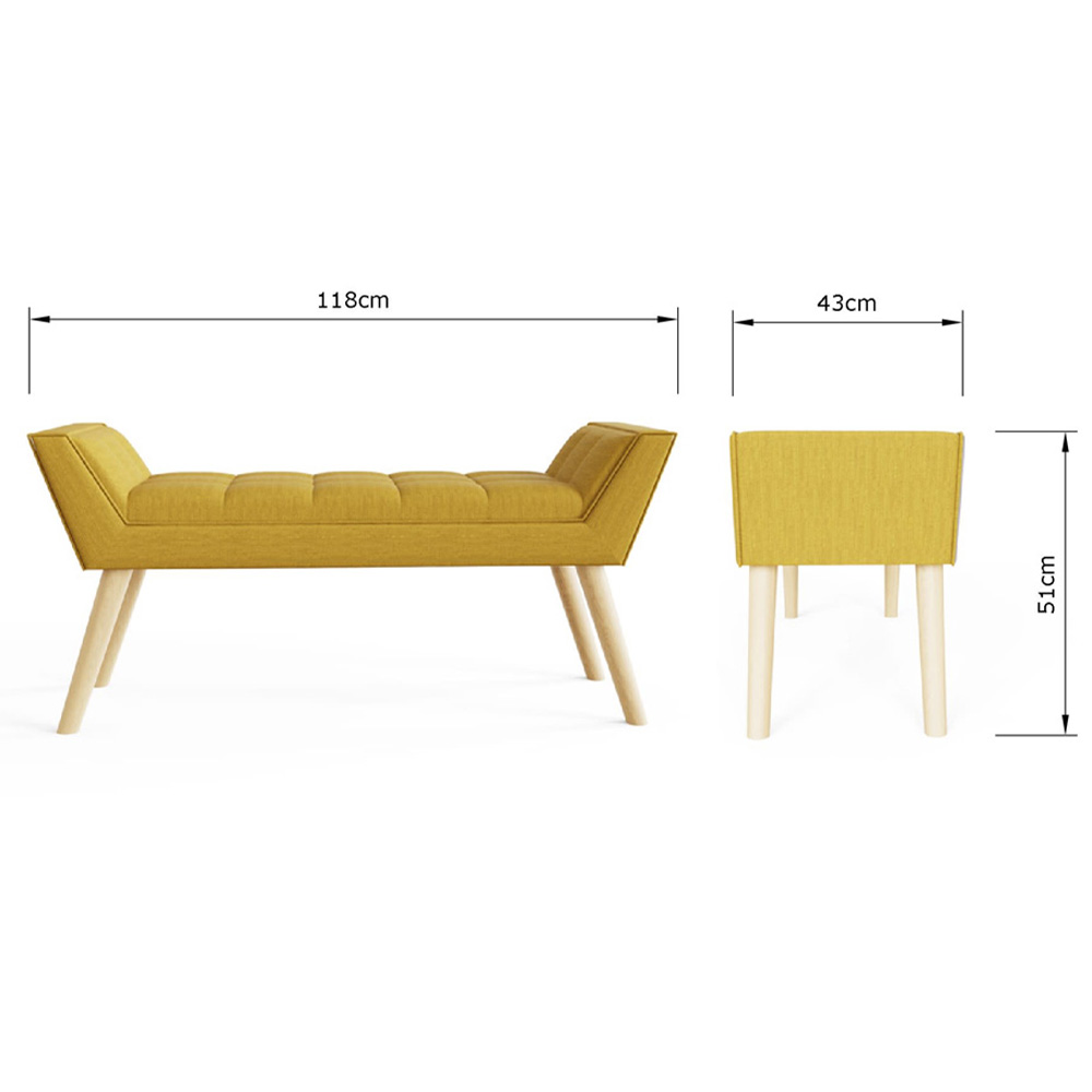 GFW Milan Mustard Yellow Ottoman Window Seat Image 8