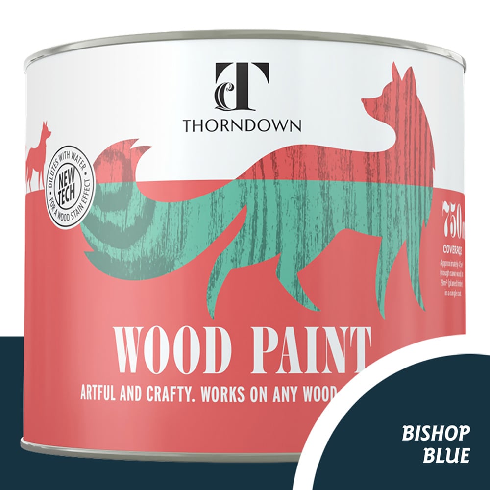 Thorndown Bishop Blue Satin Wood Paint 750ml Image 4