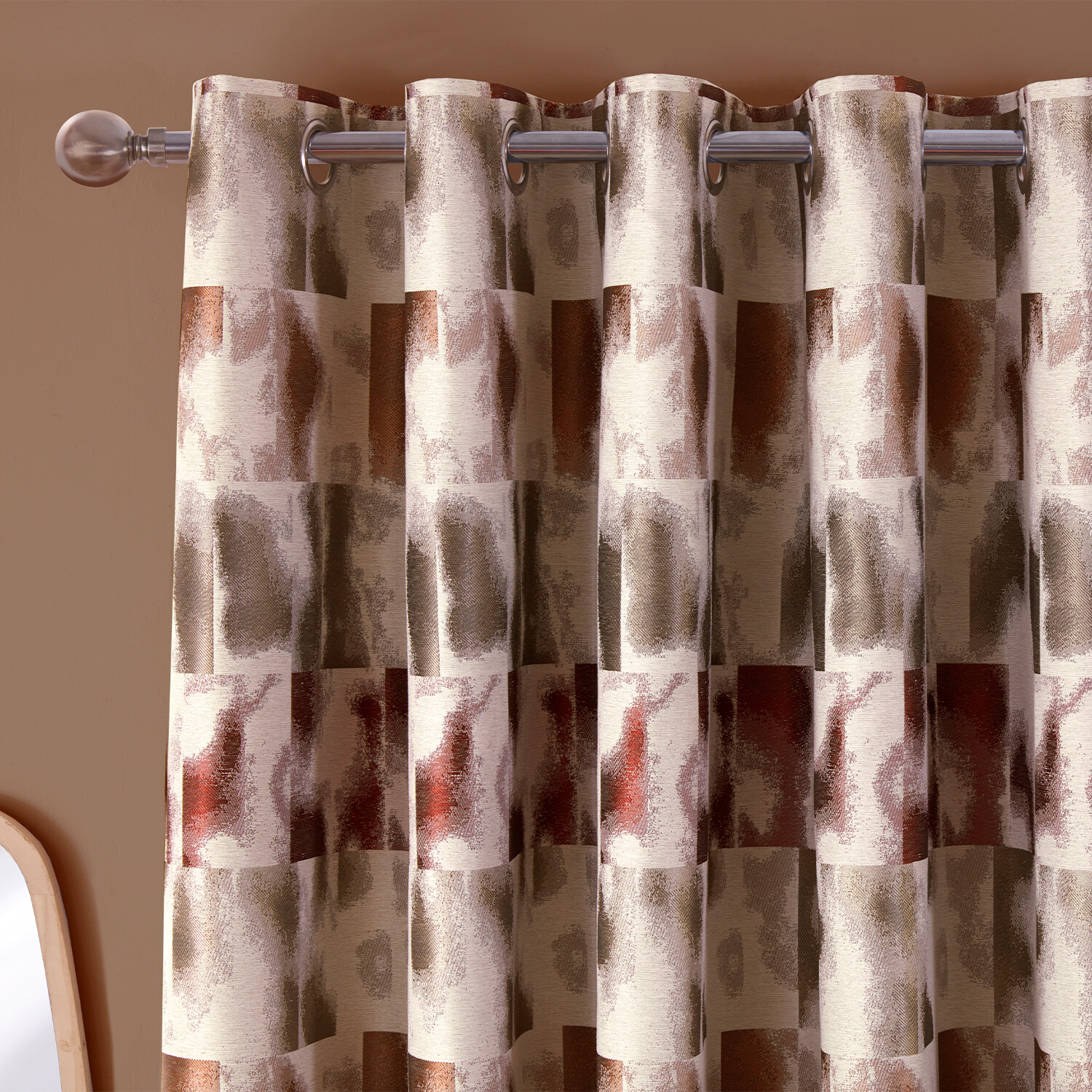 Maddox Geo Jacquard Curtain Multicolour 168cm 137cm Image 2