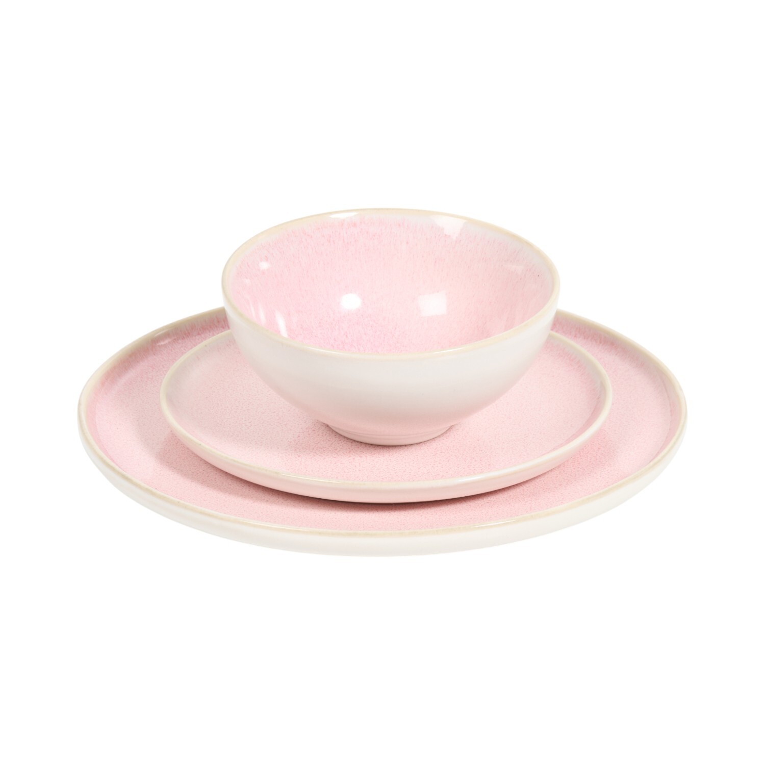 12 Piece Reactive Glaze Dinner Set Pink Image 6