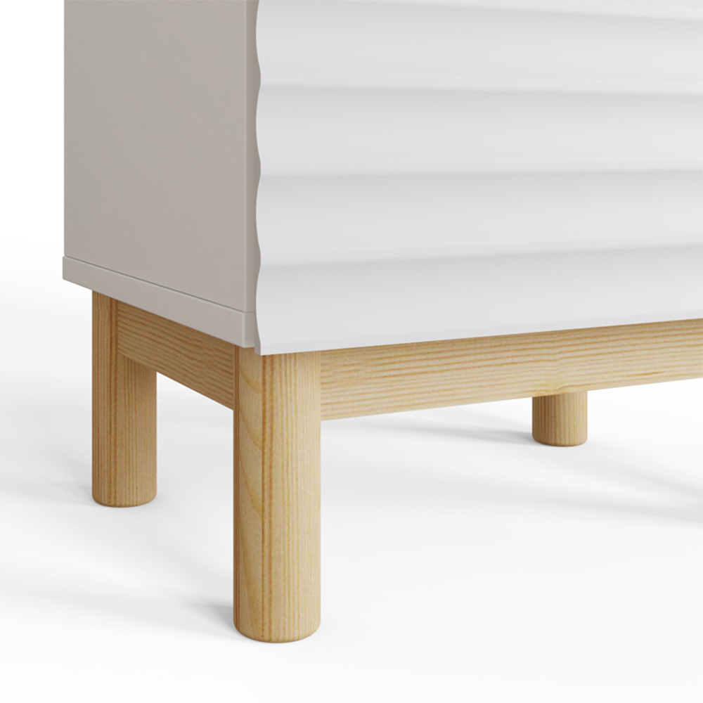 GFW Karla 2 Drawer White Ribbed Bedside Table Image 6