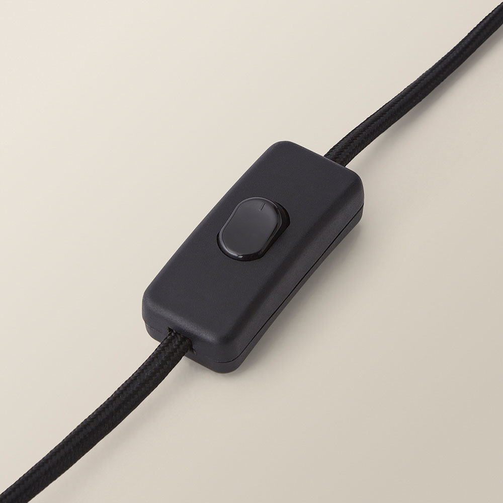 ValueLights Sylvie Black Linen Tall Lamp Shade Smoked Glass Squat LED Table Lamp Image 4