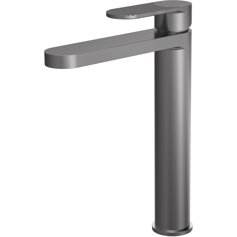nuie Cyprus Brushed Pewter High Rise Mono Basin Mixer Image 1