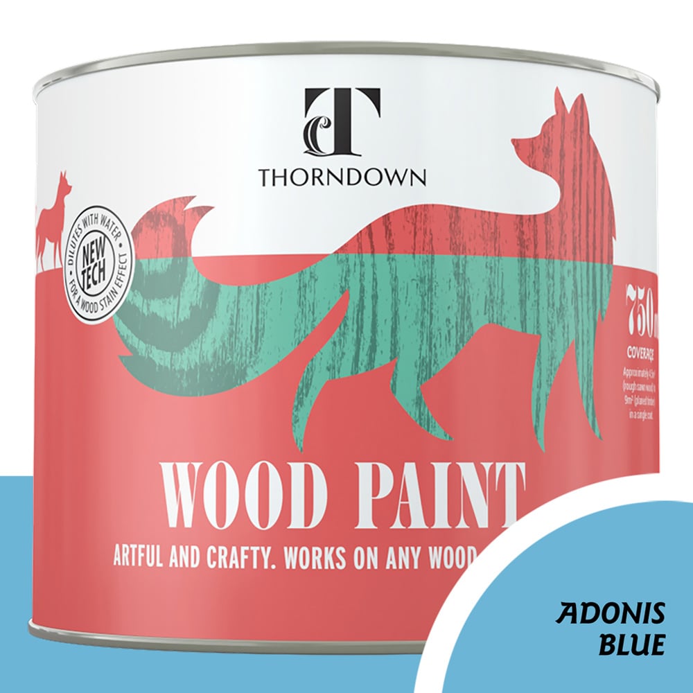 Thorndown Adonis Blue Satin Wood Paint 750ml Image 4