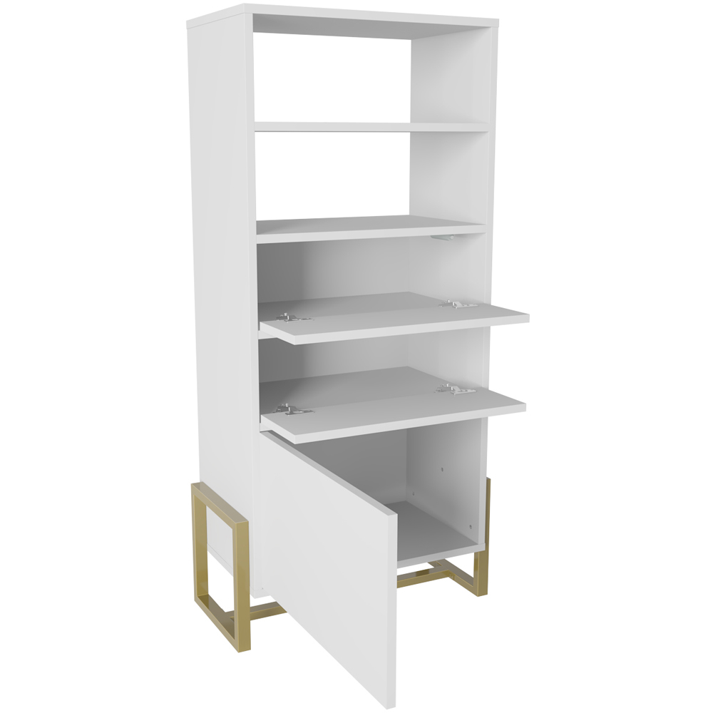 Decorotika Utopie 3 Door 2 Shelf White Modern Bookshelf Image 3