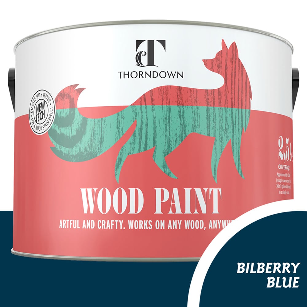 Thorndown Bilberry Blue Satin Wood Paint 2.5L Image 4