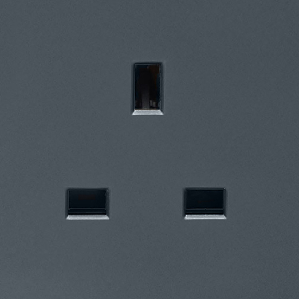 Trendi Switch 2 Gang 13amp Warm Grey Long Switched Plug Socket 3 Pack Image 3