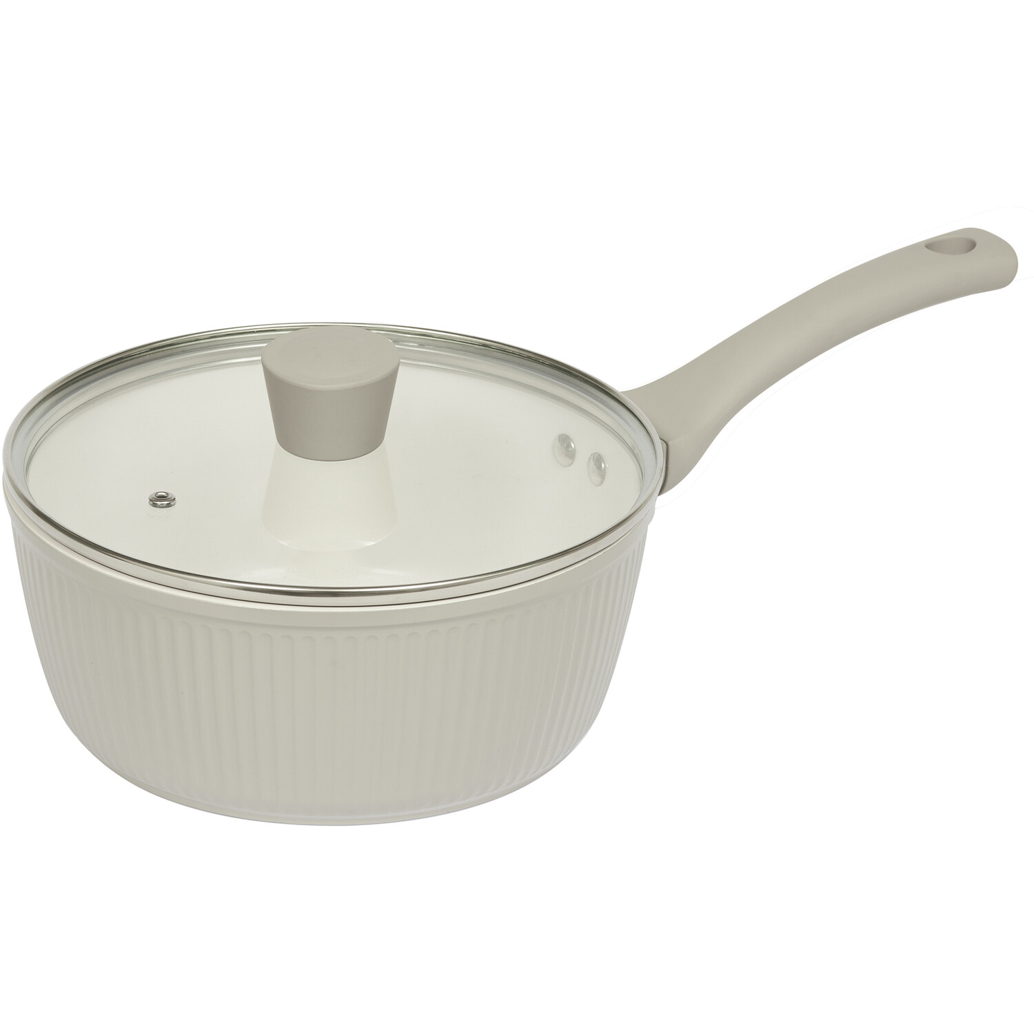 Haden 3 Piece Ribbed Cookware Set Putty Image 4