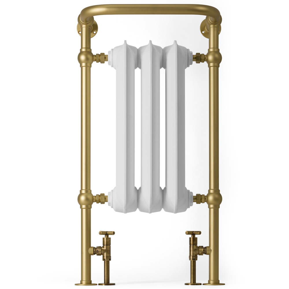Terma 1217BTU White Soft and Brass Heated Towel Rail 900 x 490mm Image 3