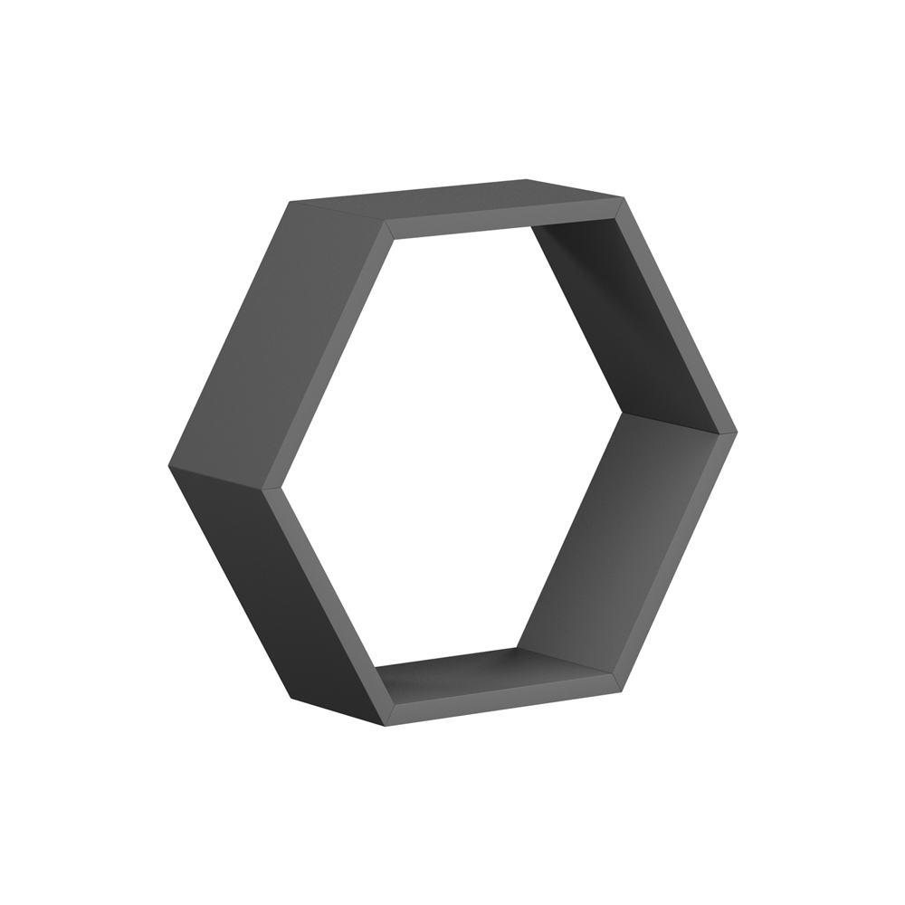 Homebase Hexagon Grey Wall Shelf 3 Pack Image 3