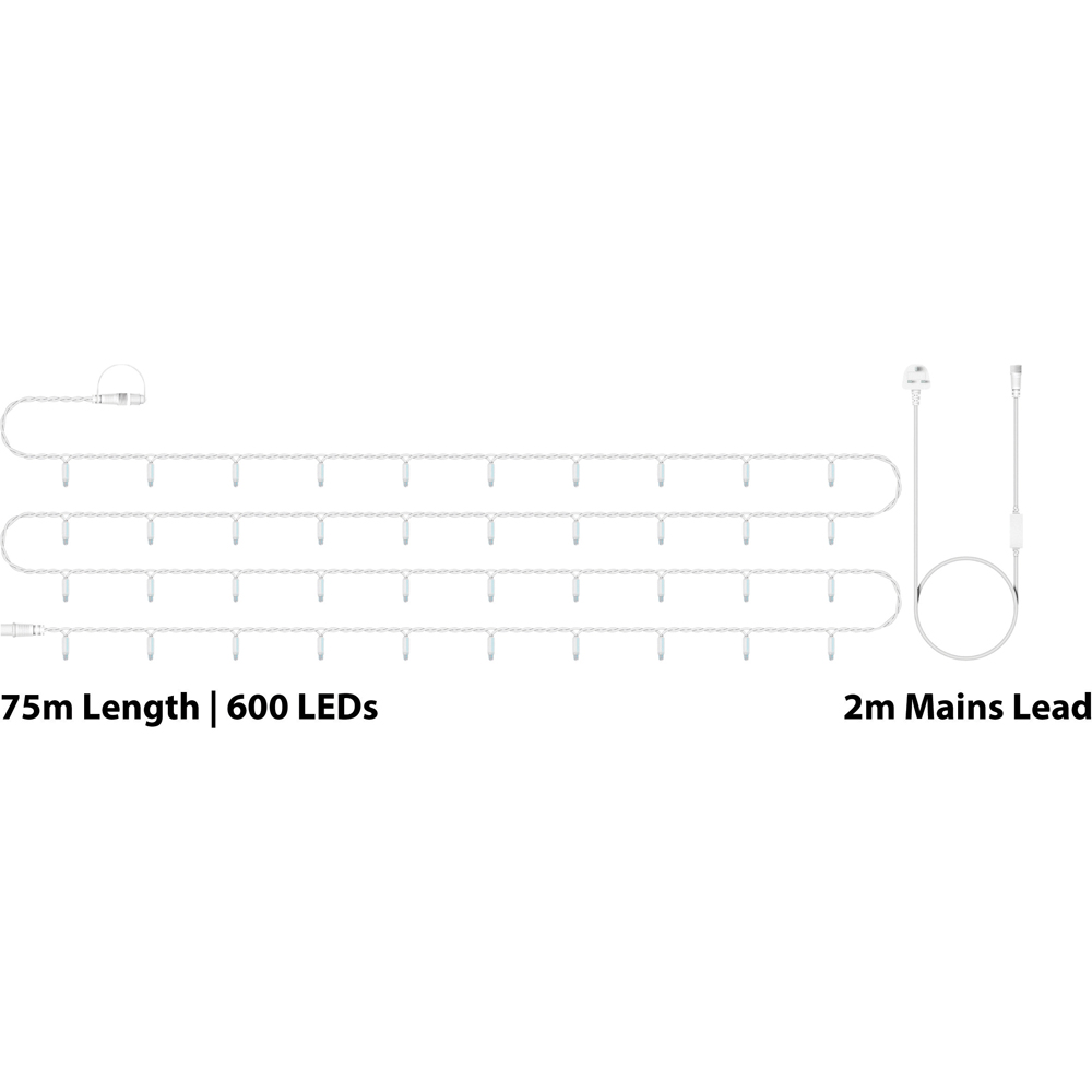Eagle Connect Warm White LED White String Light 75m Image 8