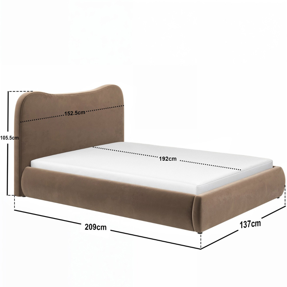 Solace+Co Ember Double Chocolate Velvet Ottoman Bed Image 6