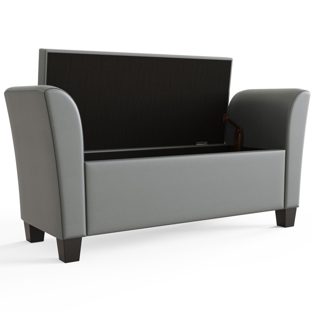 GFW Verona Grey Faux Leather Window Seat Image 4