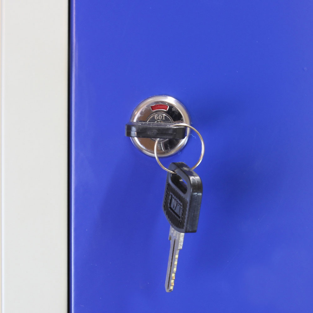 Monstershop 4 Door Blue Metal Storage Locker 3 Pack Image 4