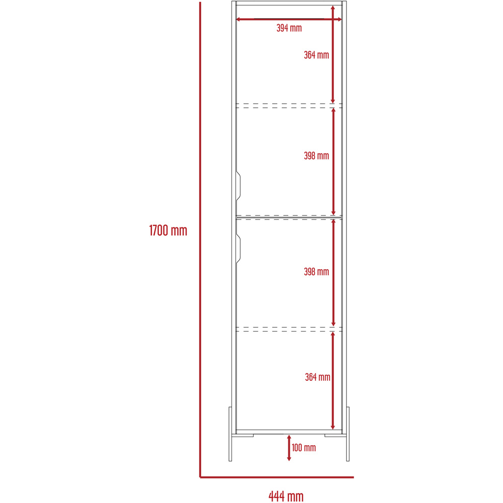 Core Products Dallas 2 Door White and Carbon Grey Tall Storage Cabinet Image 5