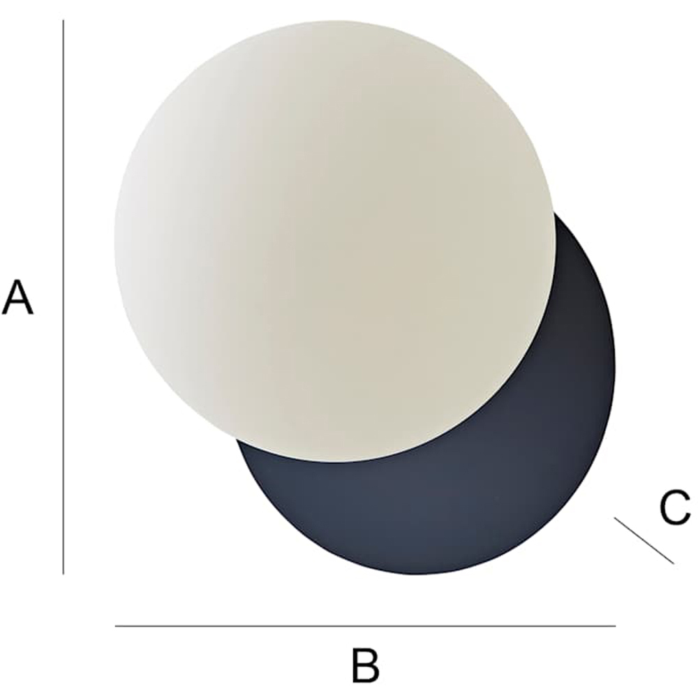 ValueLights Darla Navy Frosted Globe Bathroom Wall Lights and Bulbs 2 Pack Image 5