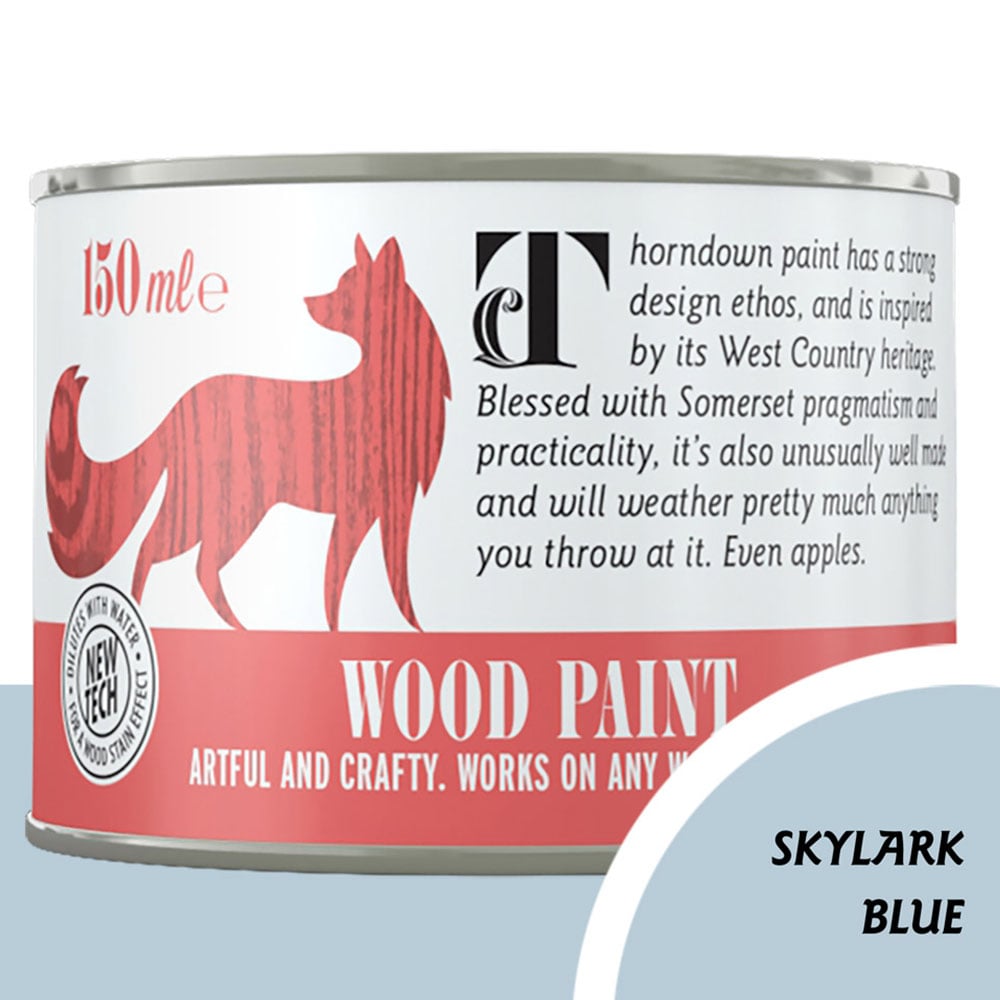 Thorndown Skylark Blue Satin Wood Paint 150ml Image 4