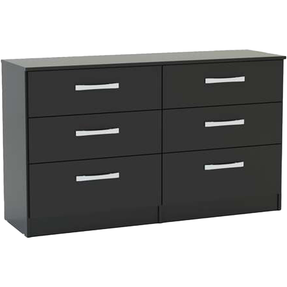 Lynx 6 Drawer Black Chest of Drawers Image 2