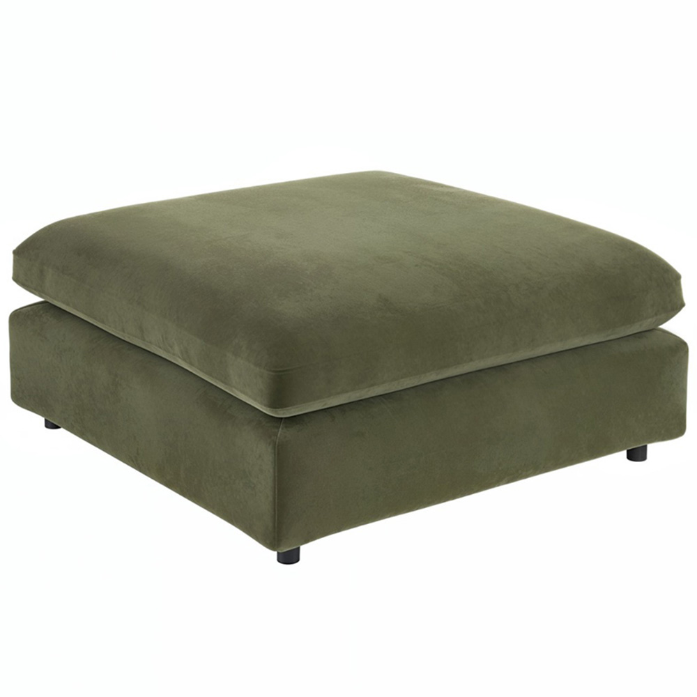 SOLACE+CO Asher Khaki Green Footstool Image 2