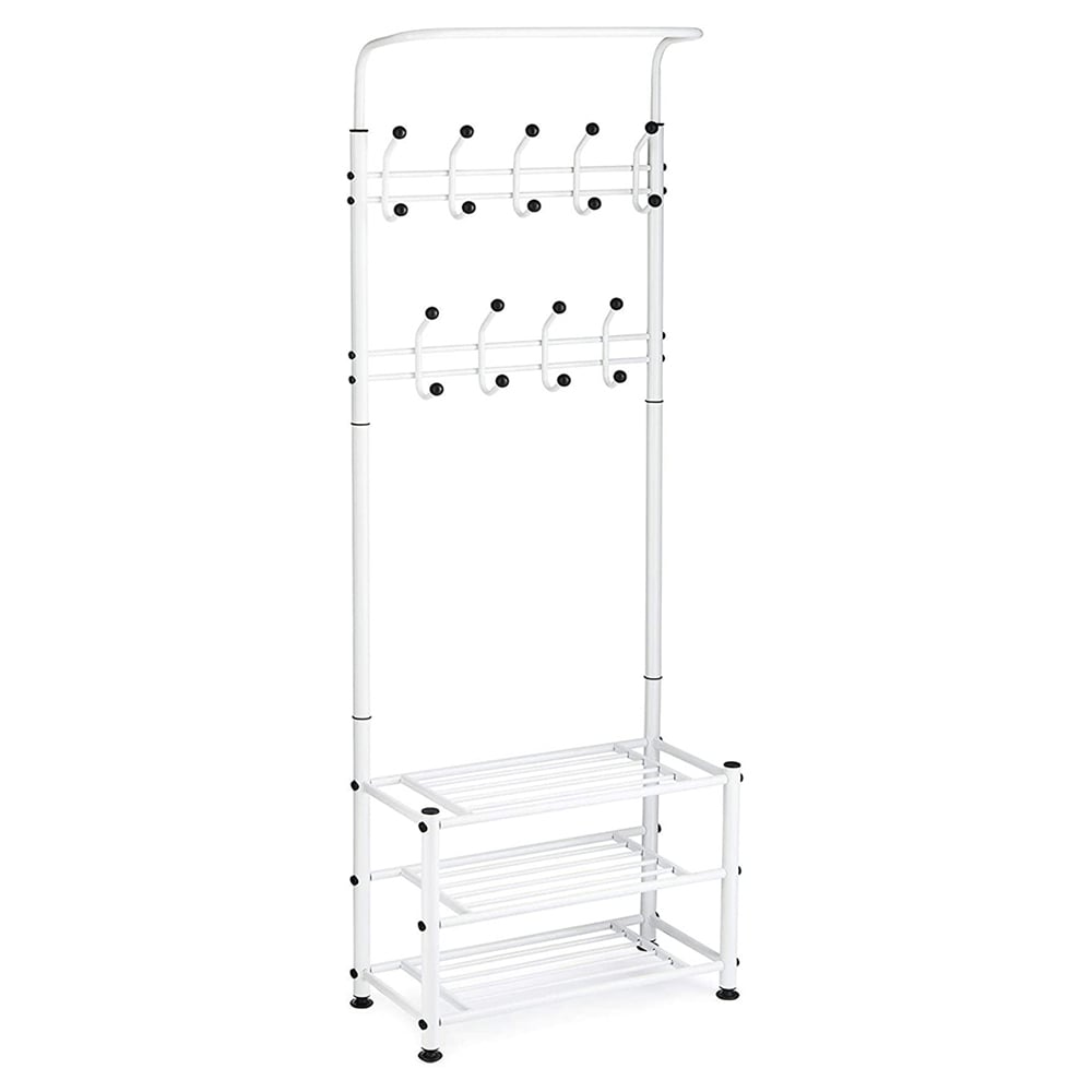 House of Home White Stand with 18 Hooks 6 x 2ft Image 1