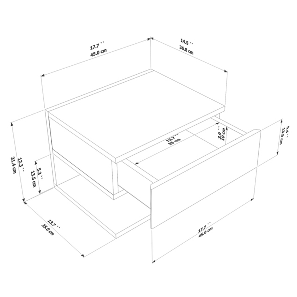 Decorotika Vivid Cordoba Minimalist Floating Nightstand Image 9