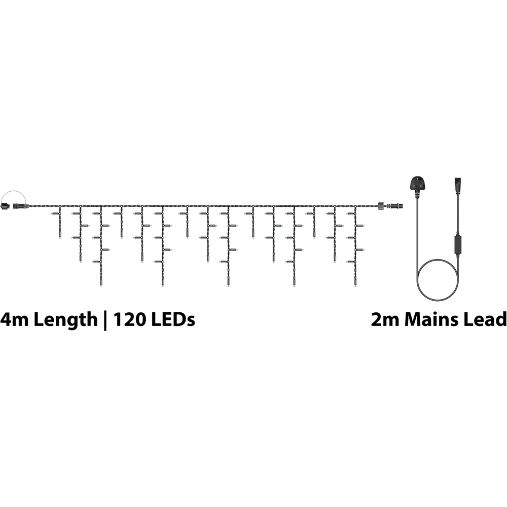 Eagle Connect Cool White LED Black Icicle Light 4m Image 5