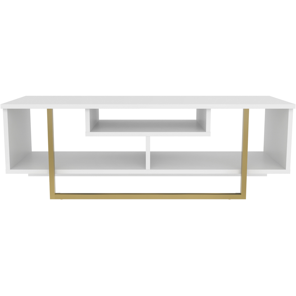 Decorotika Asal White and Gold Wide TV Unit Image 6