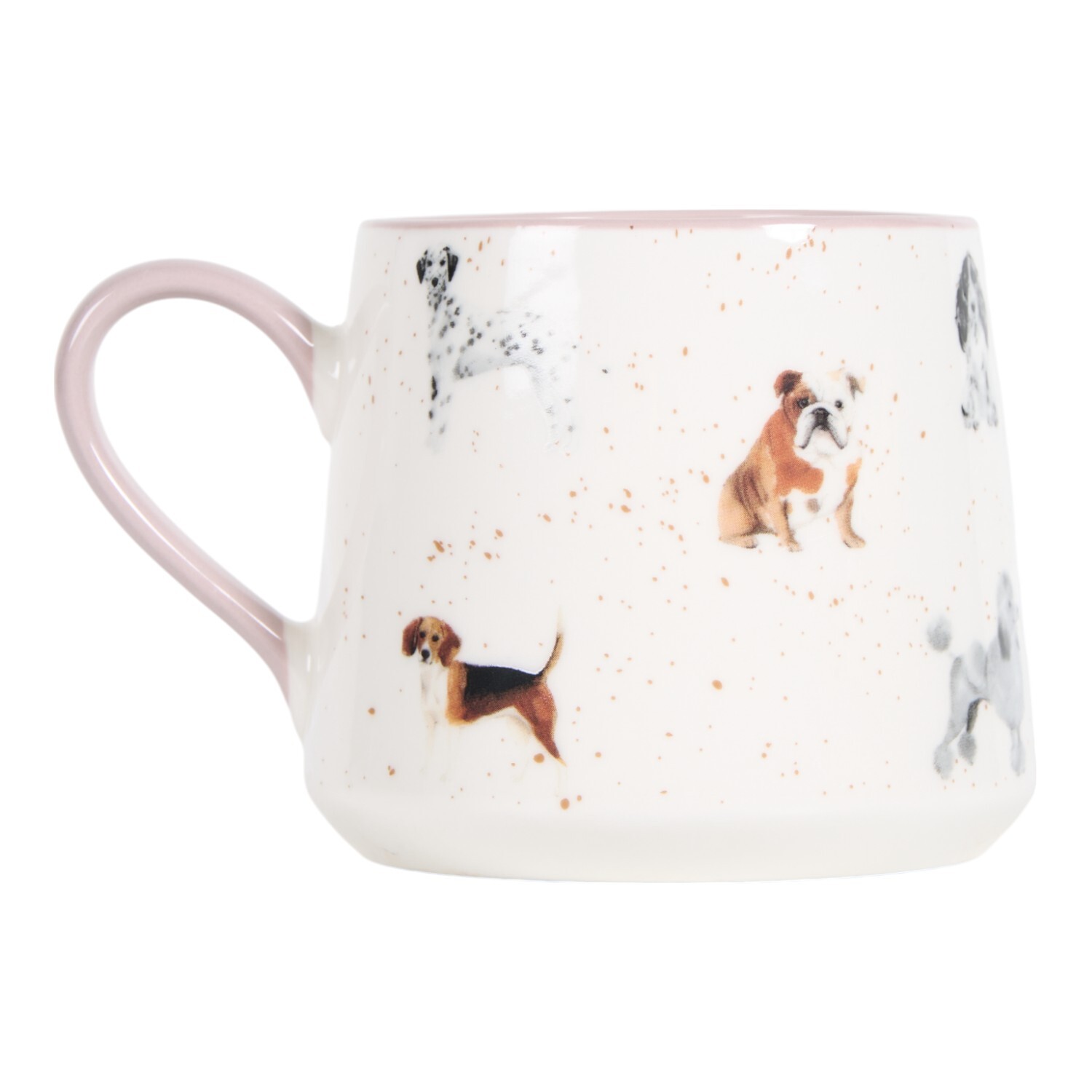 Dog Print Speckled Stoneware Mug 400ml White Image 1
