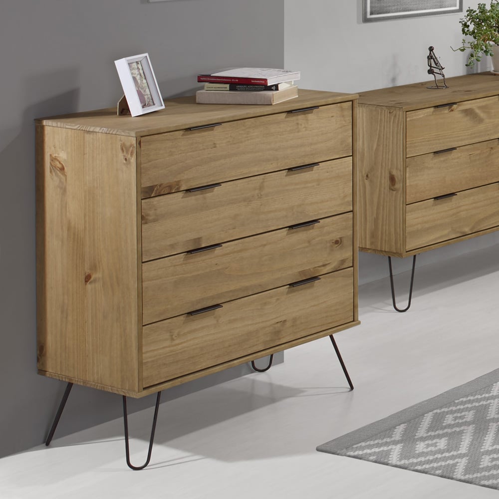 Augusta 4 Drawer Pine Chest of Drawers Image 6