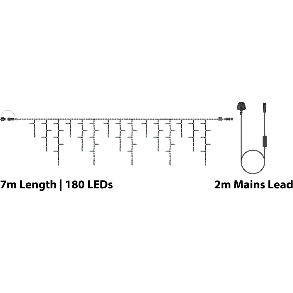 Eagle Connect Cool White LED Black Icicle Light 7m Image 5