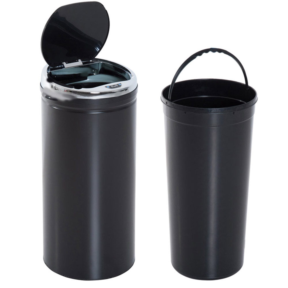 HOMCOM Black Stainless Steel Bin 42L Image 3