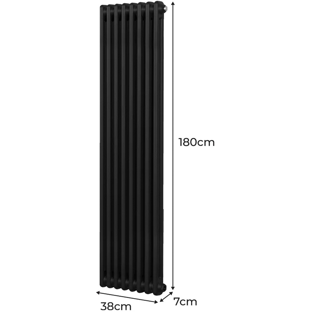 Monster Shop 4239 BTU Black Traditional 2 Column Radiator 1800 x 382mm Image 6