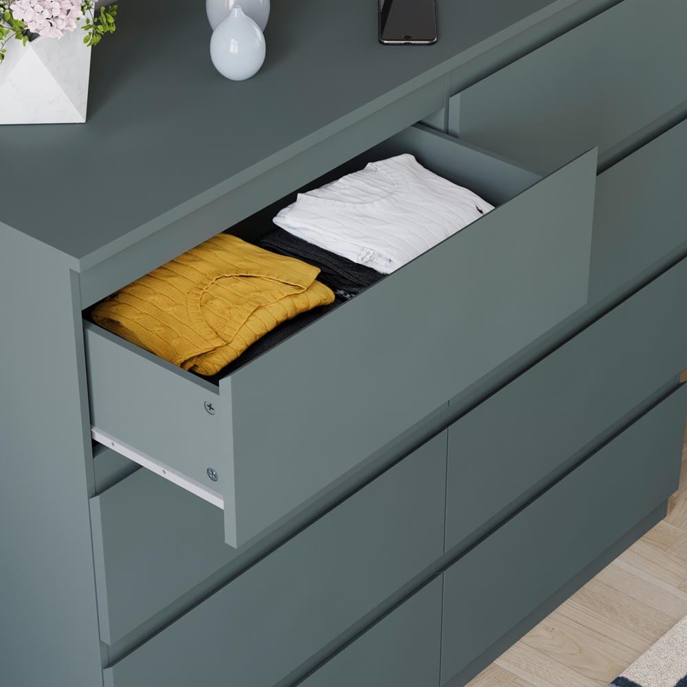 Vida Designs Denver Jasper Green 8 Drawer Bedside Table Image 5