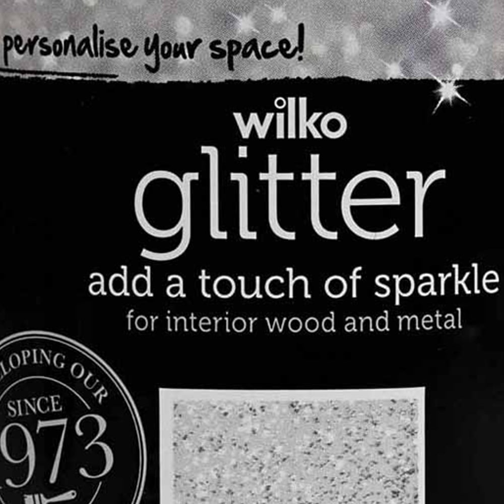 Wilko Glitter Wood & Metal Silver Paint 250ml Image 4