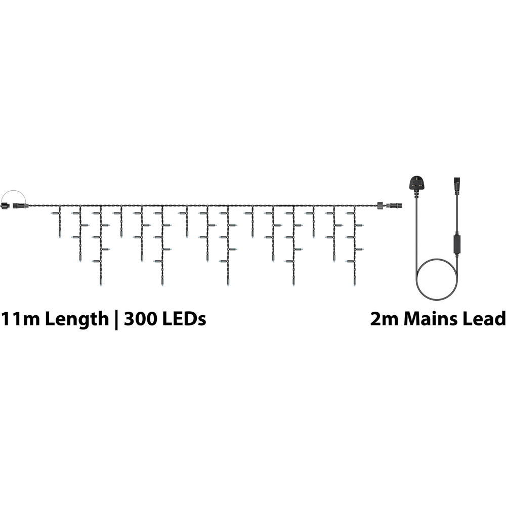 Eagle Connect Cool White LED Black Icicle Light 11m Image 5