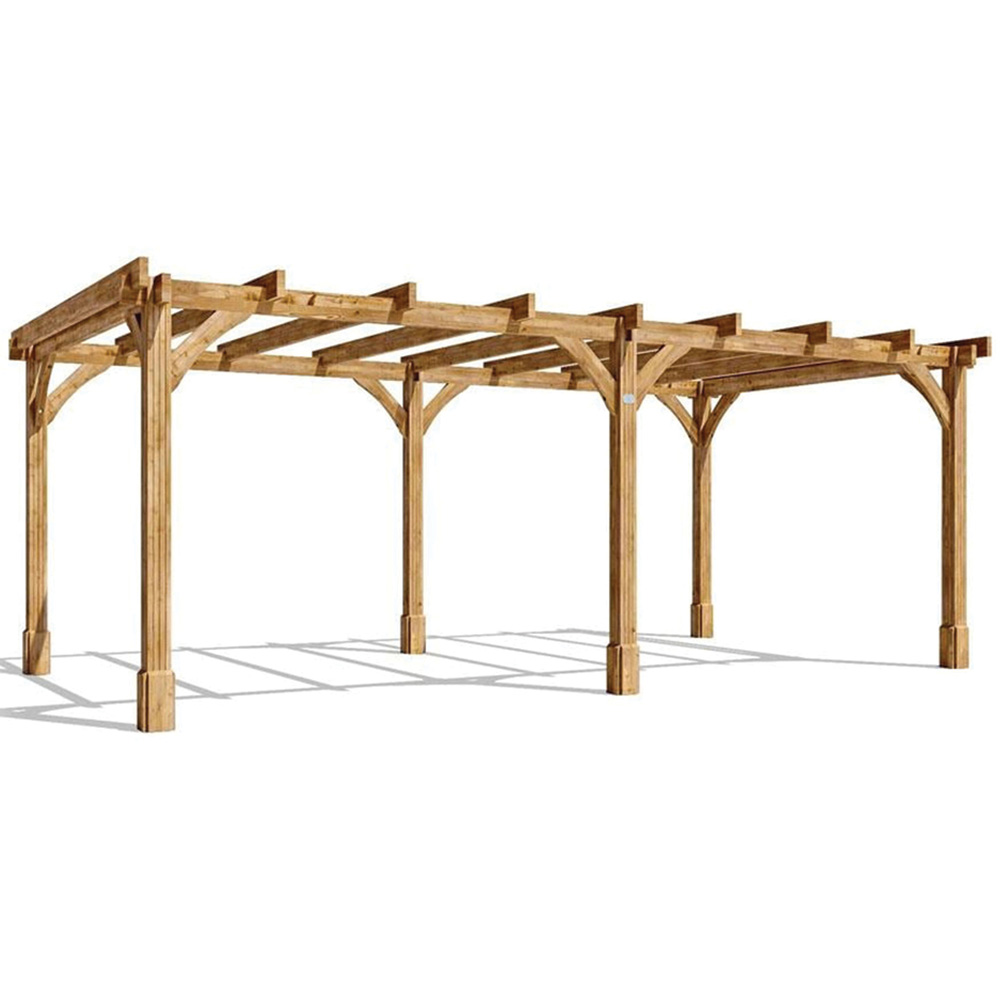 Dunster House Leviathan 6 x 3m Brown Wooden Pergola Plant Frame Image 2