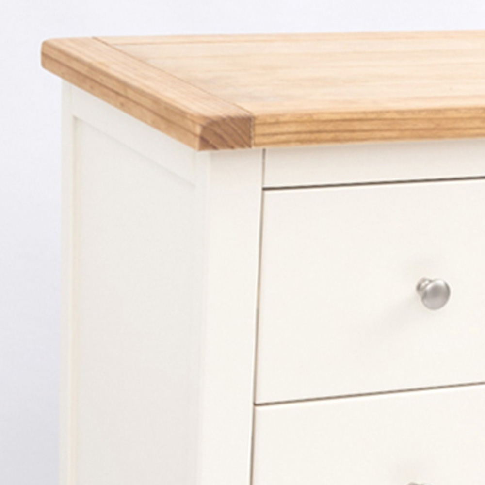 Cabinet Bits Trevi 5 Drawer White Chrome Knob Chest of Drawers Image 6