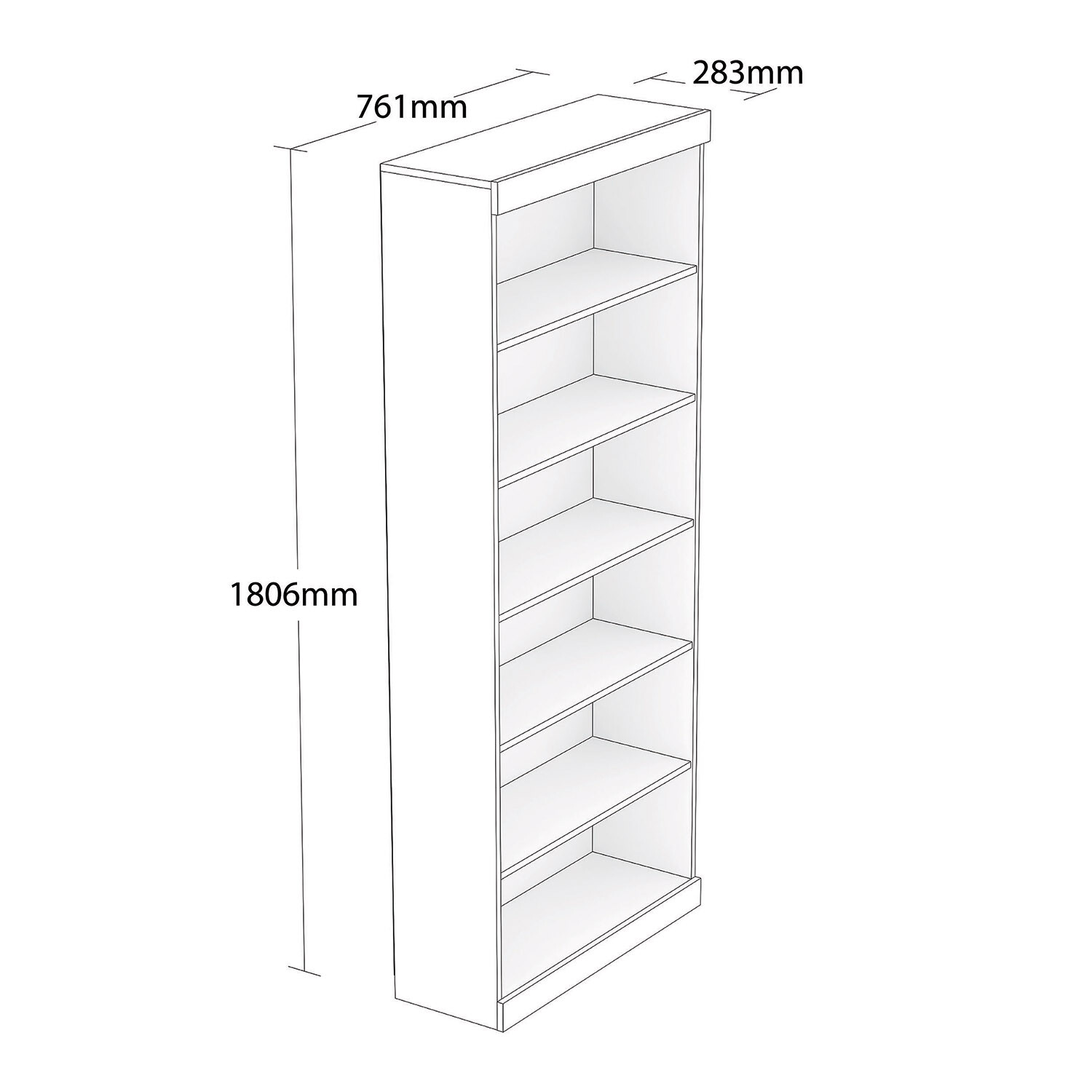 Compton 6 Shelf Grey Bookcase Image 3