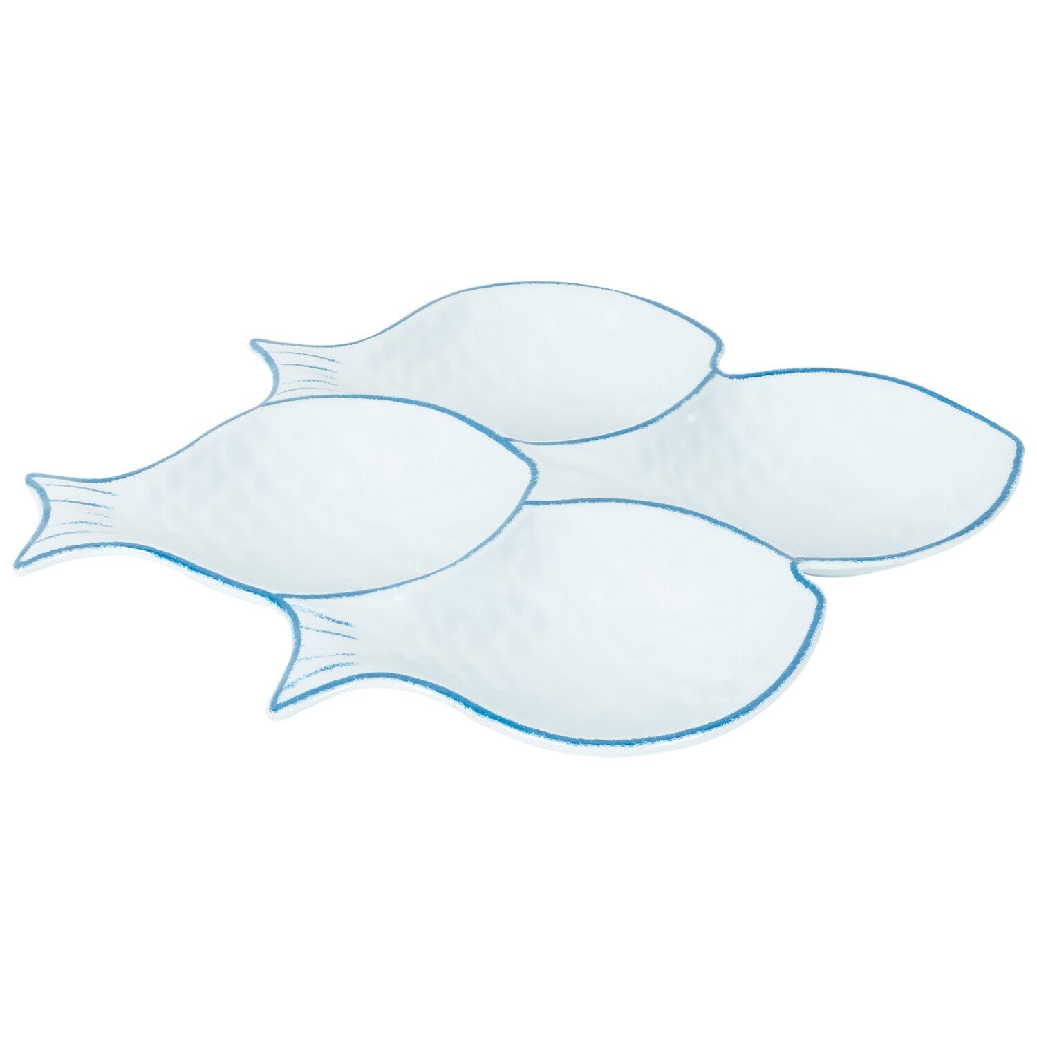 Neptune Melamine 4 in 1 Fish Plate - White Image 3