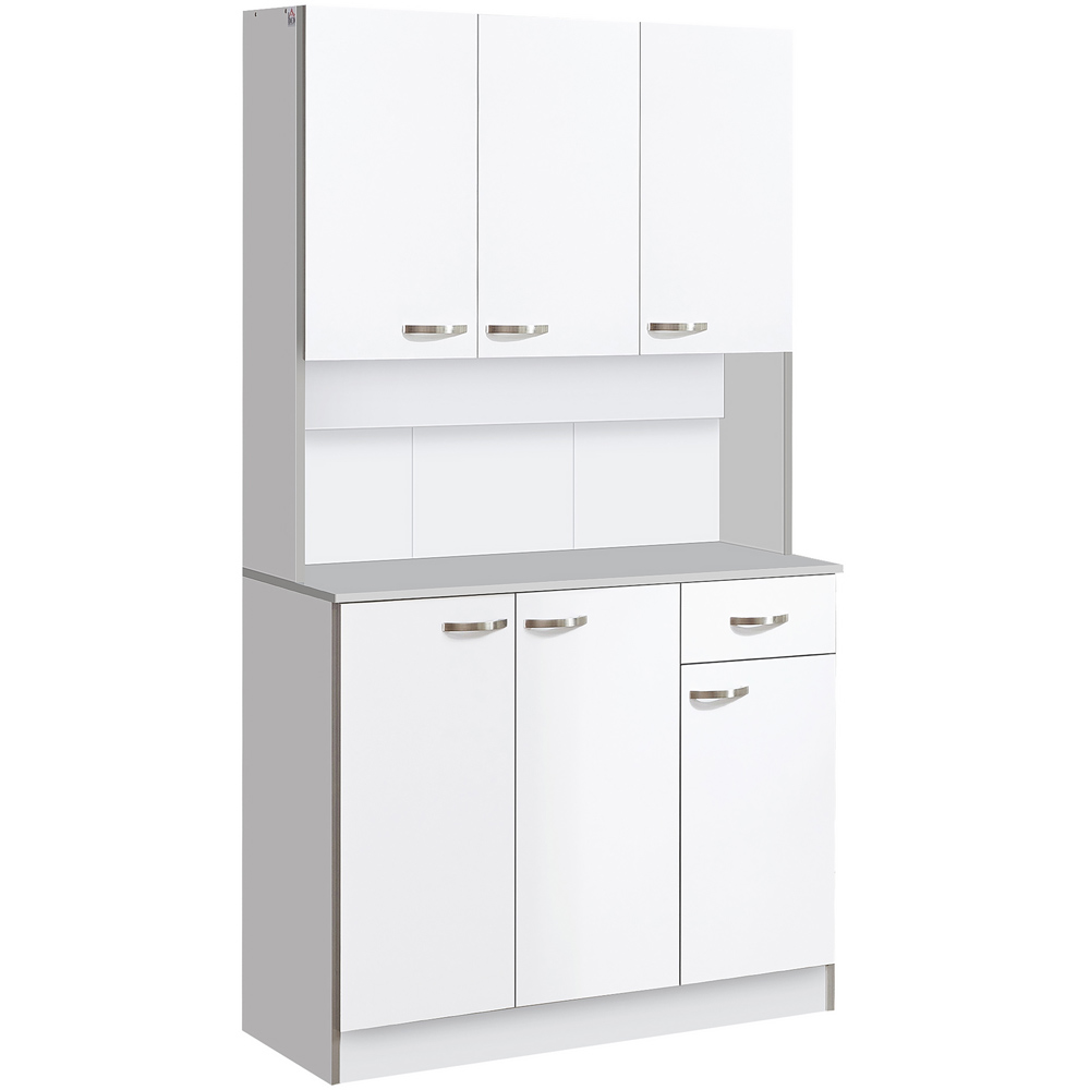 Portland 6 Door Single Drawer White Kitchen Storage Cabinet Image 2
