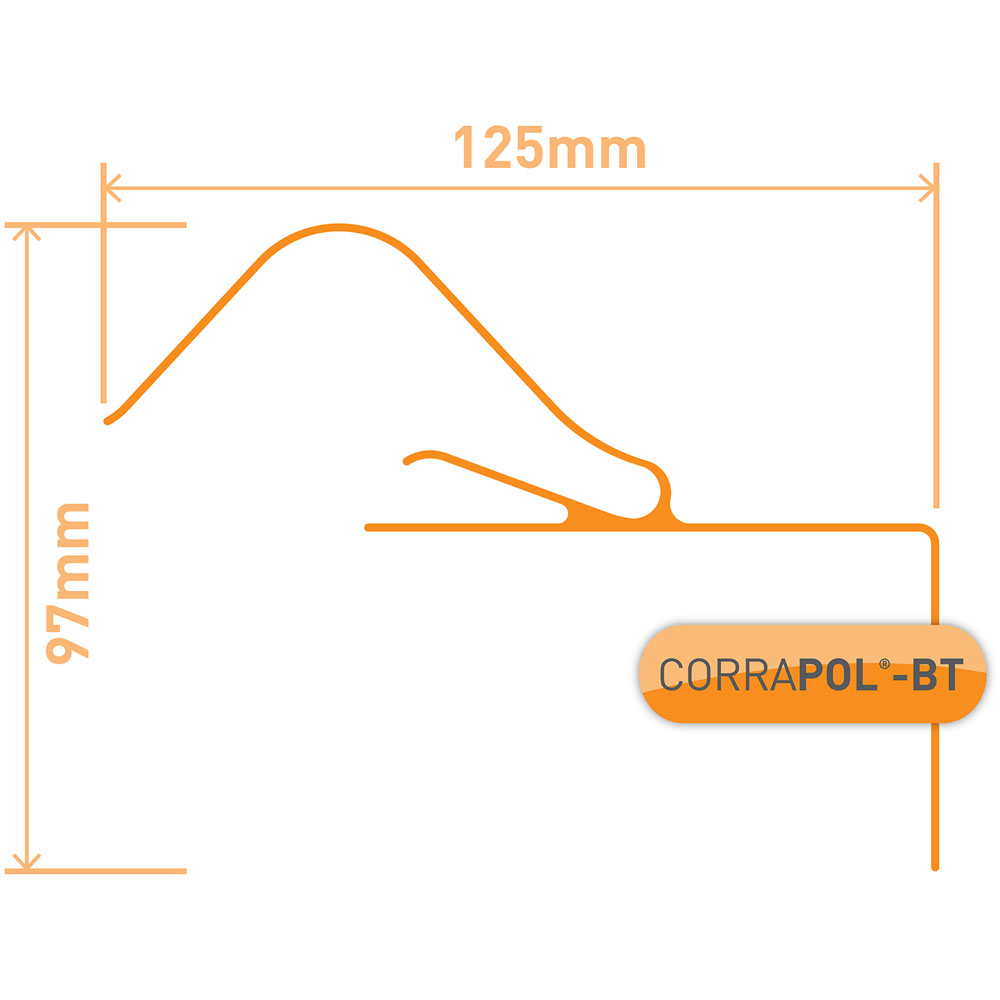 Corrapol-BT Blue Rock n Lock Side Flashing Gable Bar 3m Image 3