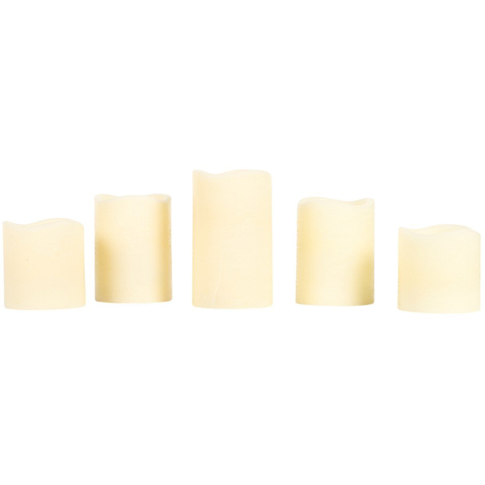 Set of 5 Flickering LED Candles - Ivory Image 2