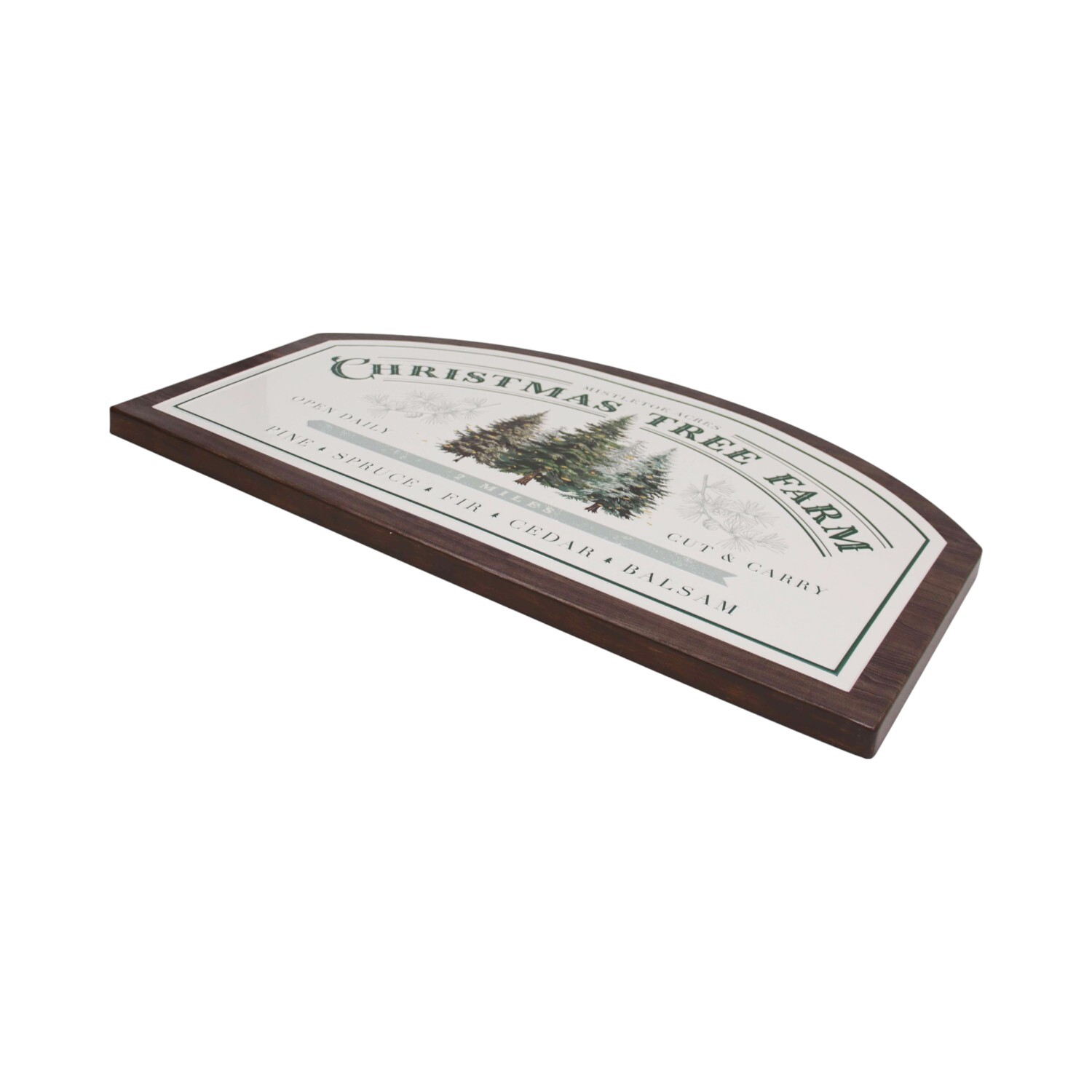 Christmas Tree Farm Embossed Sign White Image 3