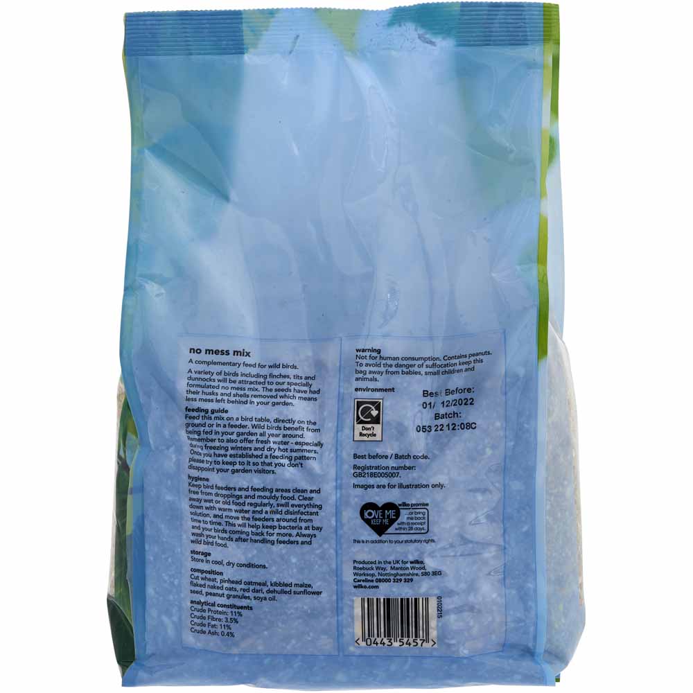 Wilko Wild Bird No Mess Bird Food 2kg Image 3