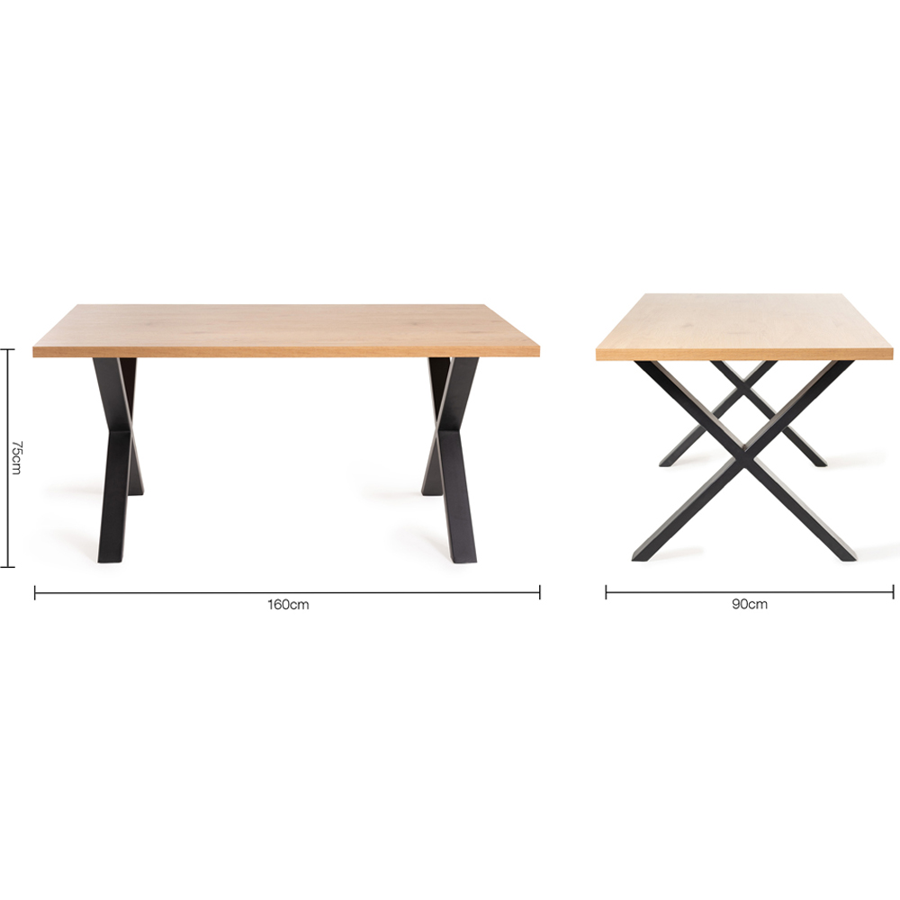 Bentley Designs Ramsay 6 Seater Rustic Oak Effect Melamine Dining Table with X Shape Legs Image 7