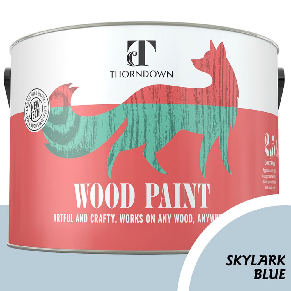 Thorndown Skylark Blue Satin Wood Paint 2.5L Image 4