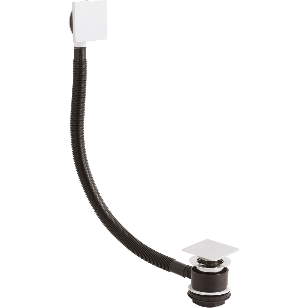 nuie Chrome Square Sprung Push Button Bath Waste Image 1