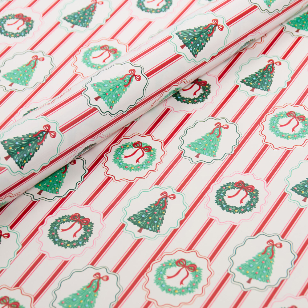 Festive Stripe Gift Wrap 4m Image 2