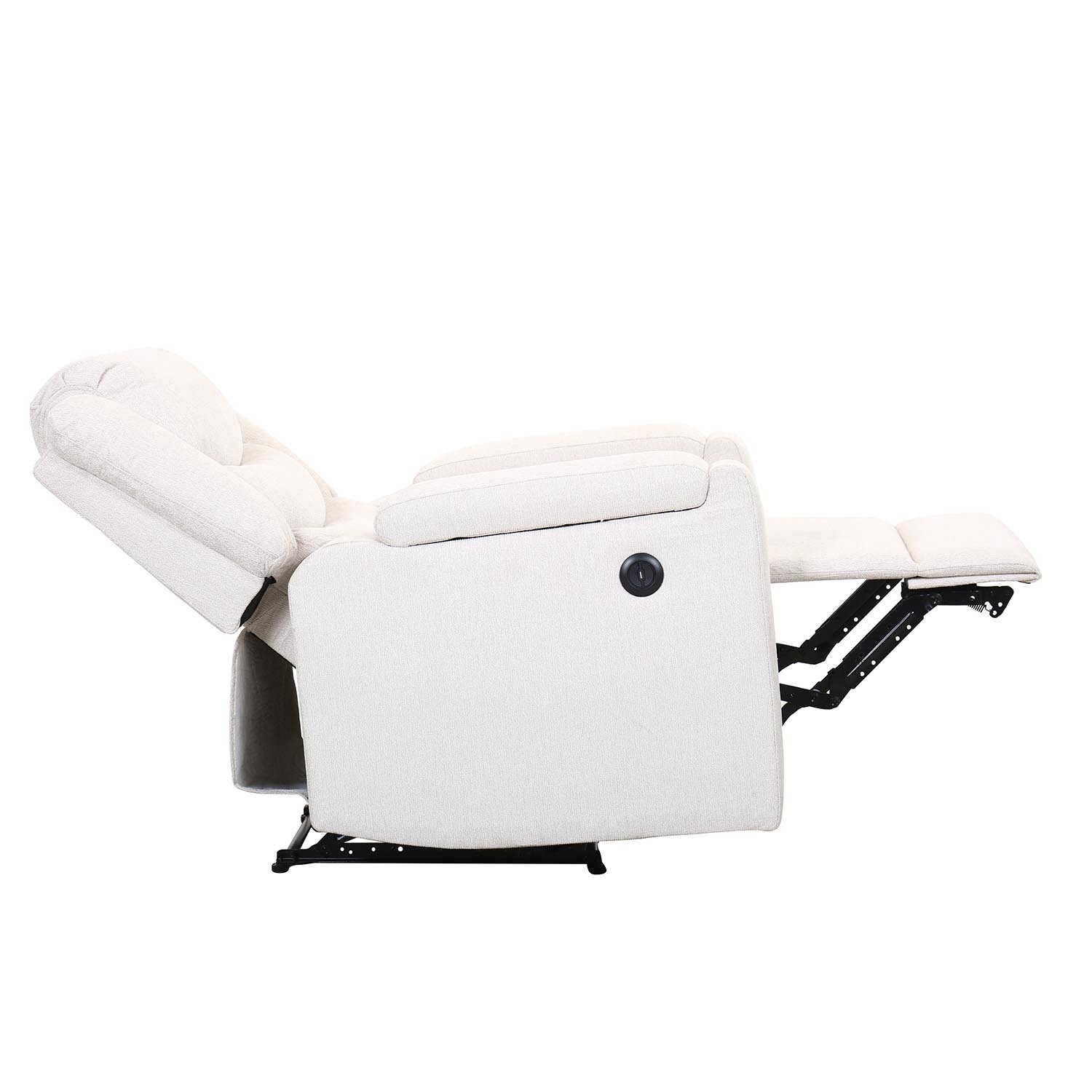 Heritage Ivory Fabric Manual Recliner Chair with Footrest Image 11