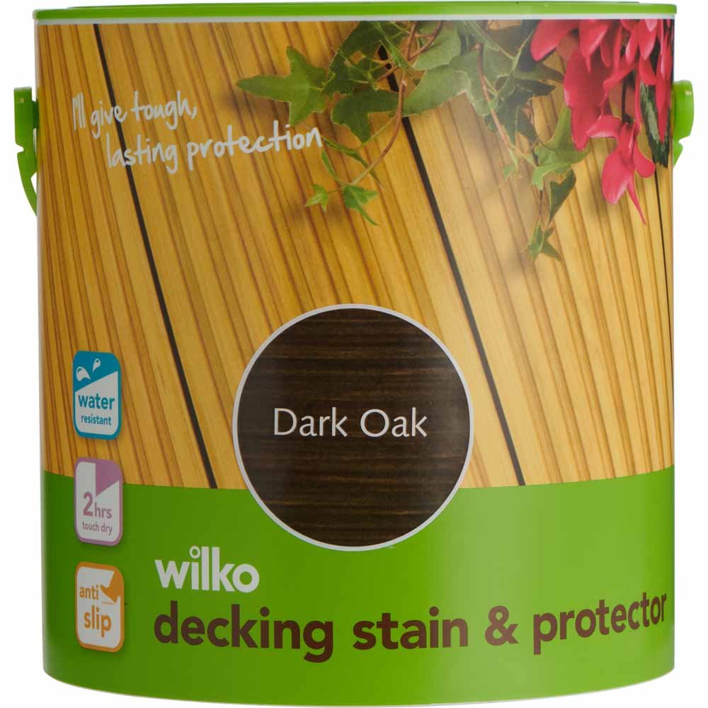 Anti Slip Dark Oak Decking Stain and Protector 2.5L Image 2